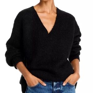 FRENCH CONNECTION Black Wool Blend Fluffy Knit Sweater Women’s Size Large L
